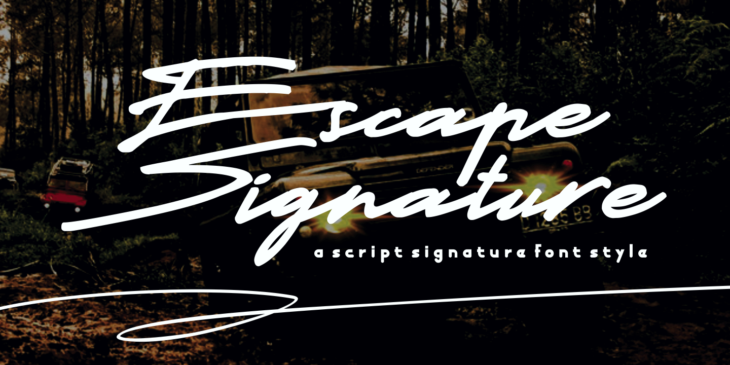Пример шрифта Escape Signature #1